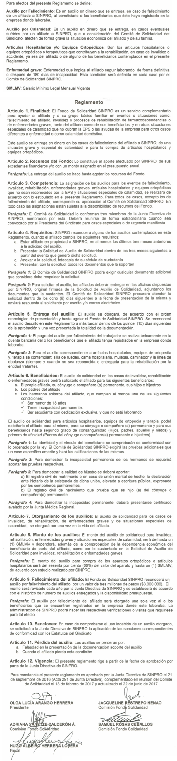 Reglamento Fondo