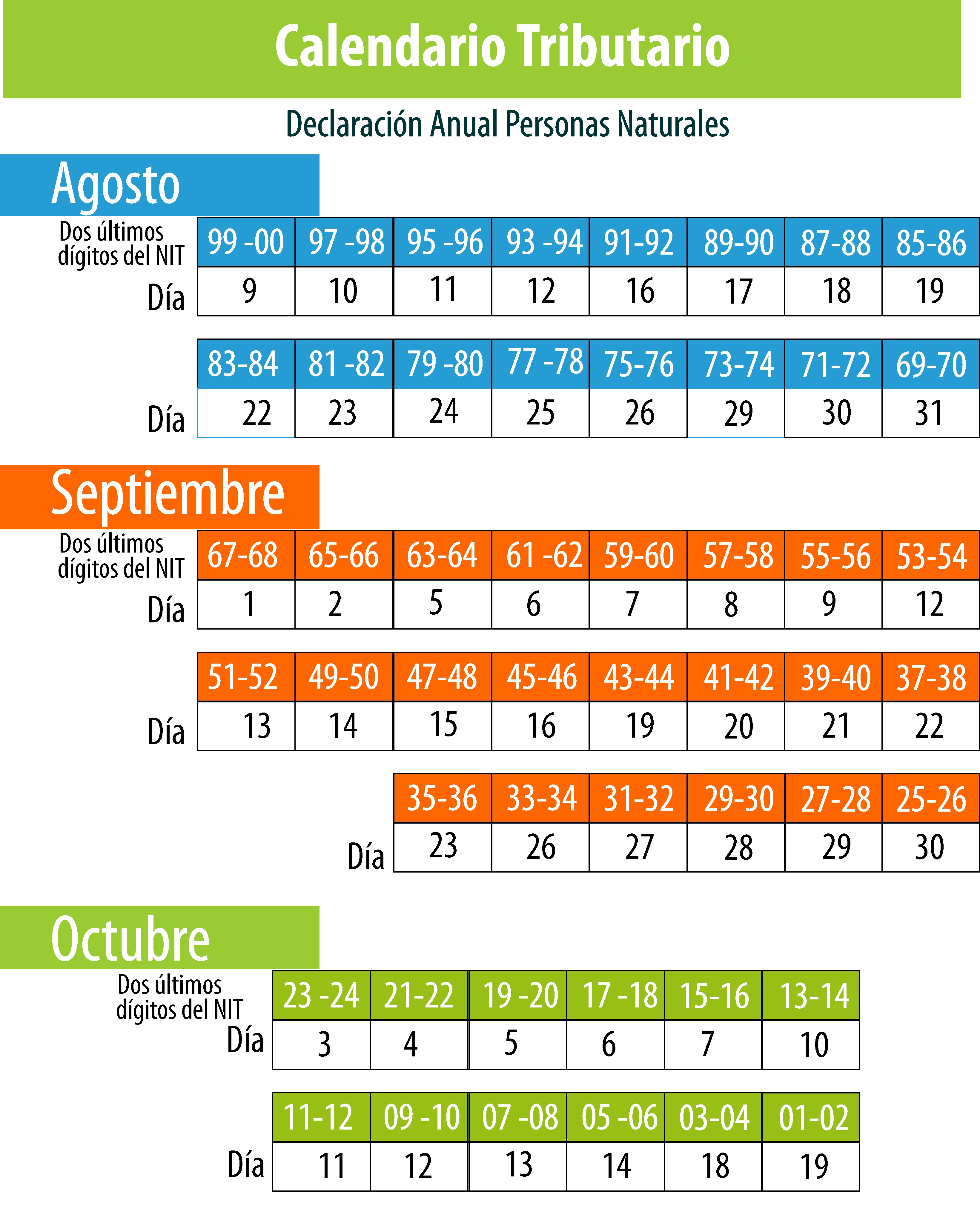 cALENDARIO tRIBUTARIO nuevo